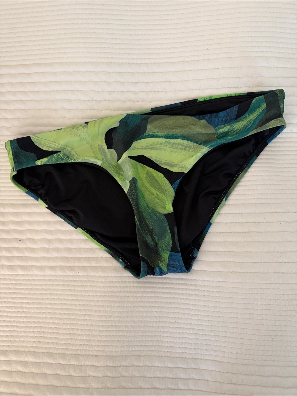 Athleta Black Swim Bottoms with Green Accent